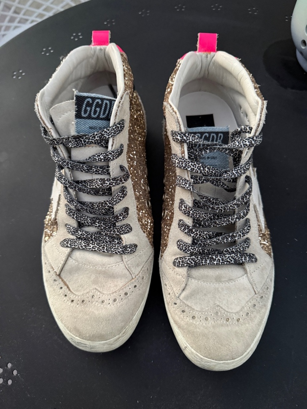 GGDB Midstar Glitter-Panel Suede Sneakers